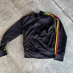 Stylish Black Rasta Jacket with Stripes